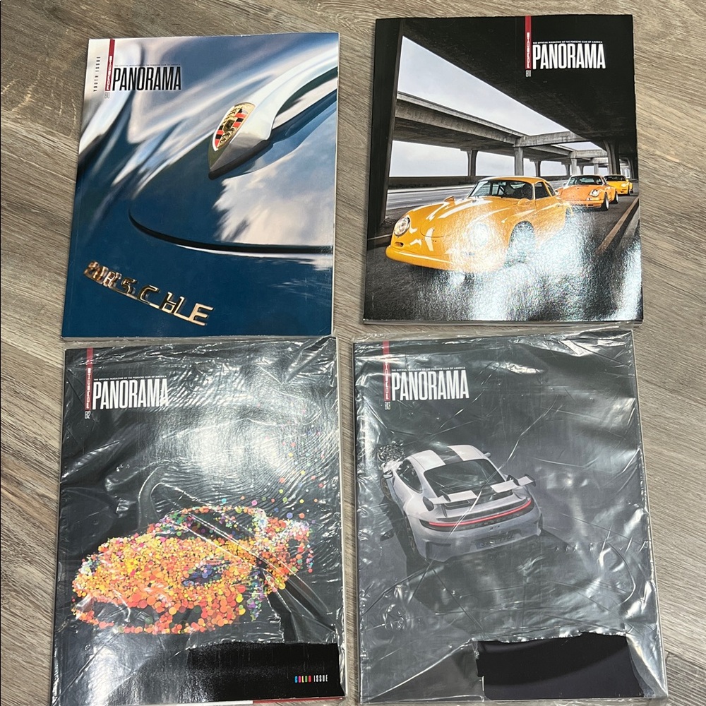 Porsche Design Panorama Magazine Set - Blue, Yellow, Black, Gray